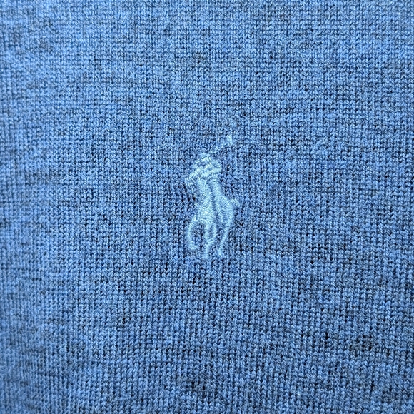Polo Ralph Lauren Men's XXL Washable Merino Wool Crewneck Sweater Blue Heather - Picture 6 of 9
